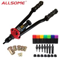 ALLSOME BT-607 RIVET NUT TOOL Hand Blind Riveter Hand Riveter Rivet Gun With 7 Metric Mandrels 70 Pcs Rivnuts