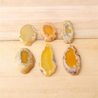 Yellow Natural agates slice pendant druzy jewelry making finding stone slice finding gifts handmade 20-21x34-45MM women diy gift