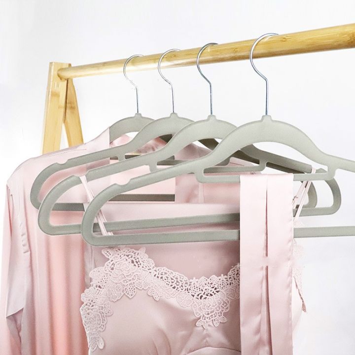 hanger-non-slip-plastic-flocking-velvet-coat-flocked-custom-hanger-seamless-drying-rack-for-jacket-pant-dress-clothes-10pcs