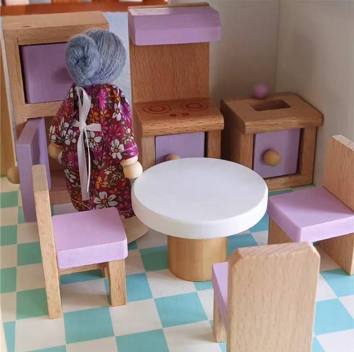 บ้านตุ๊กตาไม้diy-ของเล่น-พร้อมเฟอร์นิเจอร์-ของเล่นบ้านไม้จำลอง-ของเล่นบ้านตุ๊กตา-princess-house-บ้านตุ๊กตา