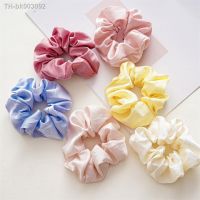 ☬✓ Women Silk Scrunchie Elastic Multicolor Hair Band Bow Knotted Ribbon Hair Rope Korean Headwear Solid Color Satin Ponytail Holder