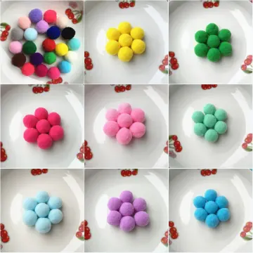 100 Mixed Color Soft Fluffy Pom Poms for Kids DIY Crafts Pompoms Ball 20mm