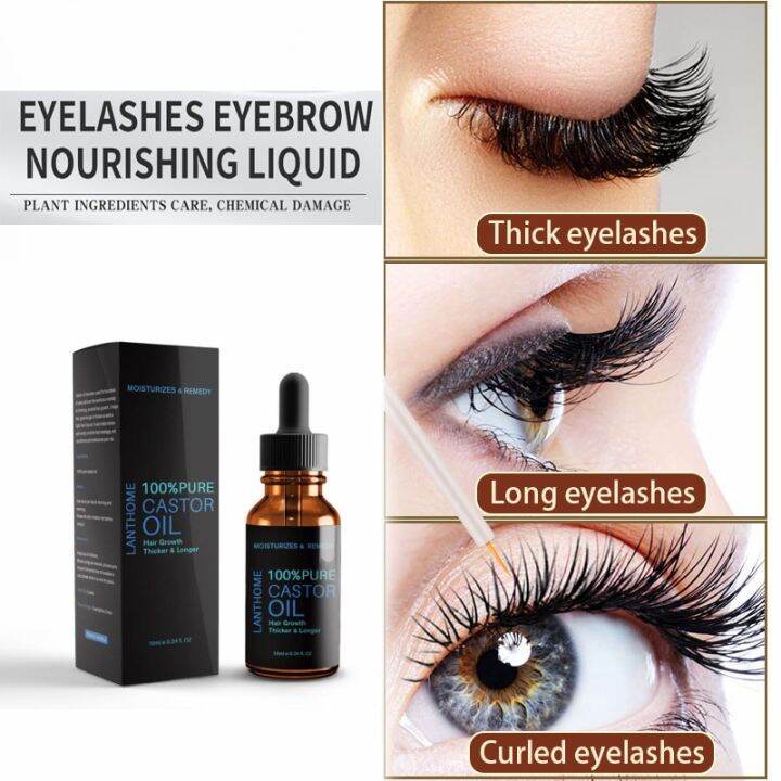 10ml Natural Castor Oil Hair Eyebrow Eyelash Growth Essence Natural