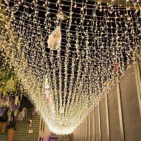 EU Plug Christmas Garland LED Icicle Curtain String Lighting Droop 0.4-0.6M โคมไฟวันหยุด Garden Street ตกแต่งกลางแจ้ง