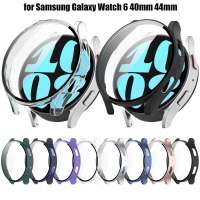 เคส PC แบบแข็ง2 In 1พร้อมกระจกเทมเปอร์ฟิล์มสำหรับ Samsung Galaxy Watch 6 40มม. 44มม. กรอบนาฬิกาเคสกันกระแทกป้องกันแบบเต็มหน้าจอ