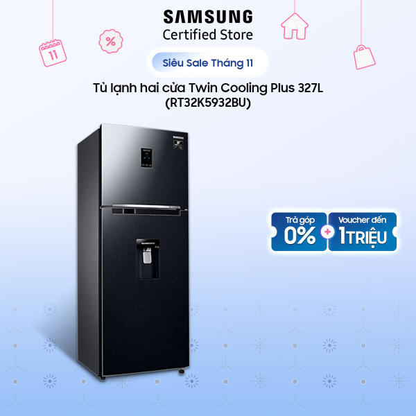 Tủ lạnh Samsung hai cửa Twin Cooling Plus 327 lít (RT32K5932BU) 2 dàn lạnh độc lập Twin Cooling