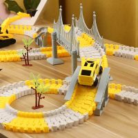 333pcs DIY Car and Train Track Sets Educational Toys Mini Railway Hot Racing Vehicle Models Flexible Track Childrens Game Brain