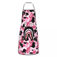 Pink Camouflage Shark Camo Apron Women Men Unisex Bib Fashion Pattern Kitchen Cooking Tablier Cuisine Chef Painting