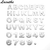สินค้าขายดีตราสัญลักษณ์รถตัวอักษร DIY โครเมี่ยมขนาด45มม. โลโก้รถยนต์แบบดิจิทัลอุปกรณ์รถโลหะสติกเกอร์ติดมอเตอร์ไซค์