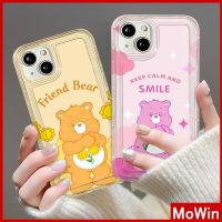 ❀☁ Mowin - เข้ากันได้สำหรับ เคสไอโฟน เคสไอโฟน11 เคส iphone 11 สำหรับ iPhone 14 Pro Max เคสไอโฟนเคสใส TPU เคสนิ่มถุงลมนิรภัยกันกระแทกน่ารักหมีการ์ตูนน่ารักเข้ากันได้กับ iPhone 13 Pro Max iPhone 12 Pro Max 11 7Plus 6Plus XR xs max