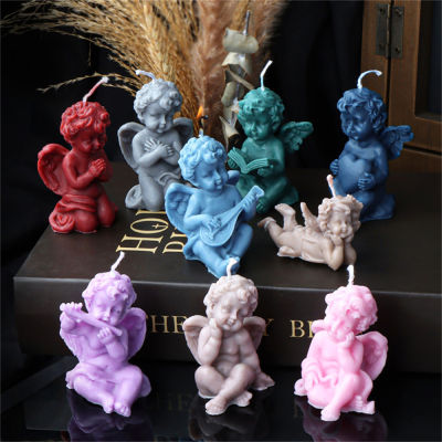 Candle Making Tools Desktop Ornaments Gypsum Aromatherapy Soap Mould Silicone Cherub Candle Mold Angel Boy Girl Mould