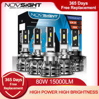 NOVSIGHT Car Headlight Bulbs Led H7 H4 H1 H3 H11 H13 9005 9006 9007 Mini Size Decoder Car Light 80W 15000LM 6500K Auto Headlamp