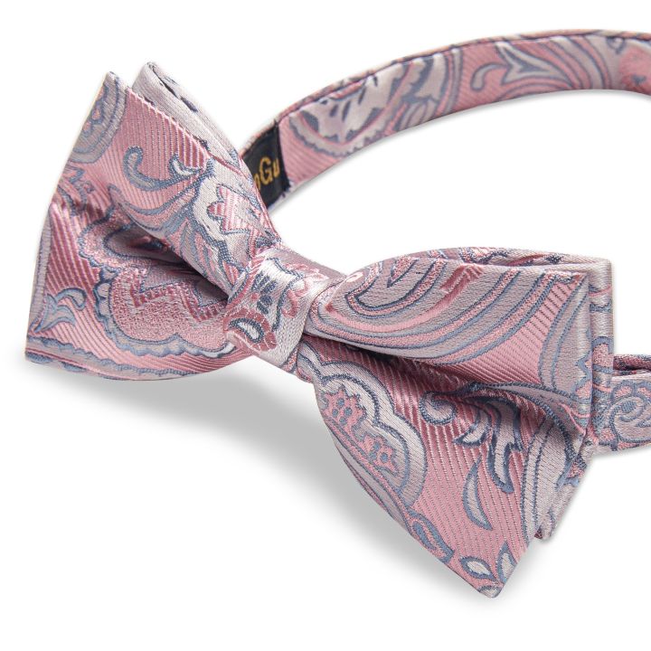 new-pre-tied-bow-ties-for-men-pink-paisley-jacquard-butterfly-knot-pocket-square-cufflinks-corsage-set-for-wedding