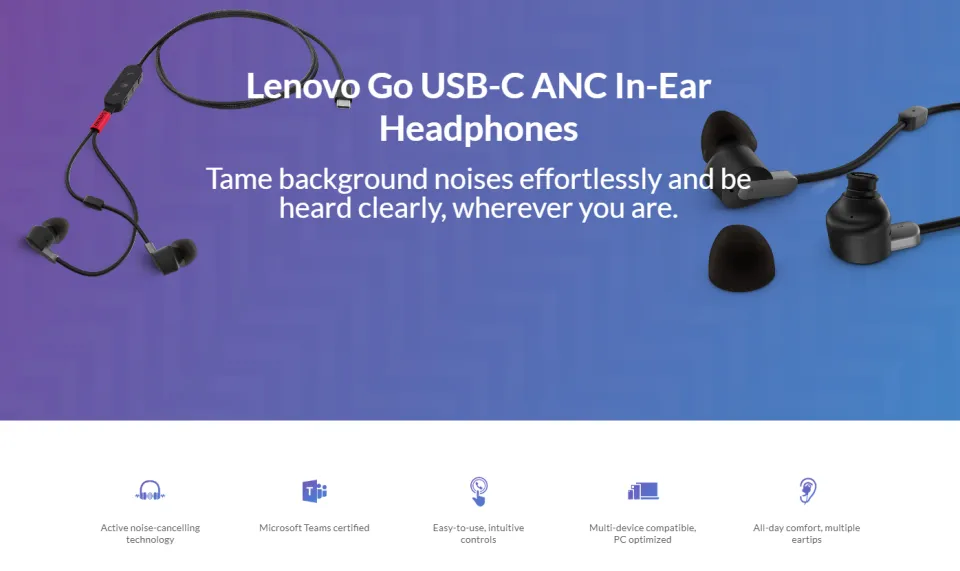 Lenovo Go USB-C ANC In-Ear Headphones หูฟังอินเอียร์ ของแท้ ประกัน