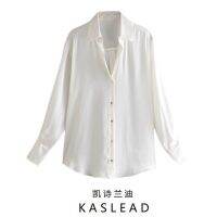 KASLEAD new ladies European and American wind satin texture classic shirt 3666093 251 ❤