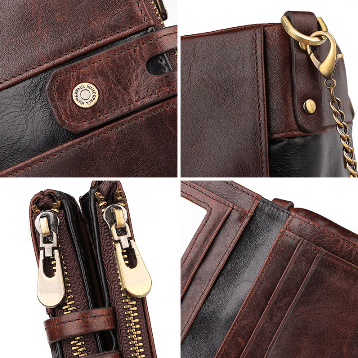 new-splice-100-genuine-leather-men-wallet-coin-pouch-small-mini-card-holder-double-zipper-portomonee-male-slim-walet-pocket