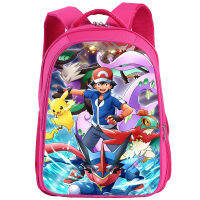 Pokemon Pokémon กระเป๋านักเรียนเด็ก Anime Cartoon Pokémon Pink Backpack สำหรับนักเรียนระดับประถมศึกษาและมัธยมศึกษา