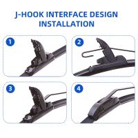 ZZOOI Wiper Blade Universal General J U Hook 14"16"17"18"19"20"21"22"24"26"  LHD RHD Windshield Windscreen Rubber Car Accessories