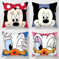 Cute Disney Mickey Mouse Minnie Mouse Pillowcase Anime Plush Cushion Cover Plush Toys Pillow Cases Home Decoration Gift 45x45cm