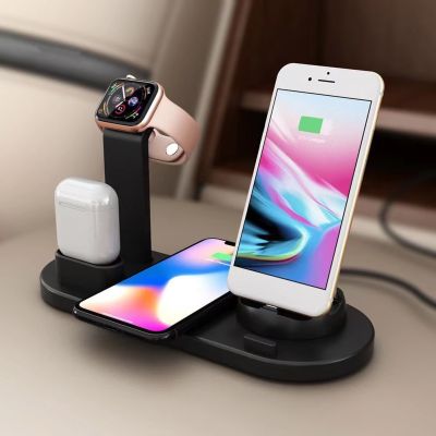 Core bell Wireless Charger, 3 in 1 Wireless Charging Dock for Apple Watch and Airpods,เครื่องชาร์จไร้สาย Stand