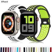 Silicone Strap For Apple Watch band 44mm 45mm 49mm 40mm 41mm soft watchband correa bracelet iWatch series 3 4 5 6 7 se 8 ultra 〖WYUE〗