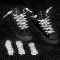 （A NEW）1คู่120 /Cm Fluorescent Shoelaces ForFluorescent สะท้อนแสงรอบเชือก ShoesLight Shoelaces Unisex