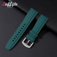 Fashion Smartwatch Silicone Strap 20mm 22mm Quick Relase Watchbands with Steel Buckle Watch Accessories Rubber Watchband Cable Management