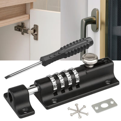 กุญแจรหัส, [Weatherproof &amp; Burglar Proof] 120Mm Combi-Bolt 4หลักที่ไม่ซ้ำกันรวมกันล็อคสายฟ้า,ข้นโลหะผสมสังกะสีที่เป็นของแข็งล็อคประตูสลักสำหรับบ้าน,ประตู,หลั่ง,โรงรถ,รั้ว