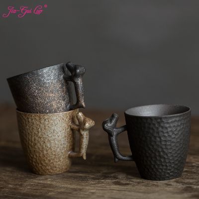 【High-end cups】 JIA GUI LUO ถ้วยชาแก้วกาแฟแก้วเซรามิกเดินทาง MugAnniversary 120มิลลิลิตรสร้างสรรค์เครื่องปั้นดินเผาด้ามจับของขวัญสำหรับสามี I066