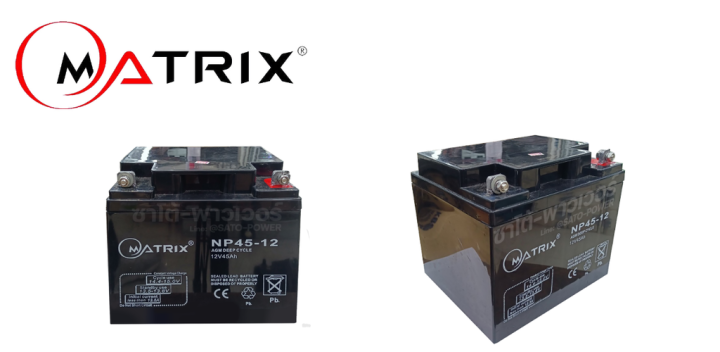 matrix-battery-ups-12v-45a-รุ่น-np45-12-battery-ups-แบตเตอรี่-แบตเตอรี่แห้ง-ชาร์จใหม่ได้-ประกัน-7-วัน-เครื่องสำรองไฟ-อุปกรณ์สำรองไฟ