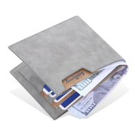 【CC】 Minimalist Bifold Wallet Men Pu Leather Short Card with ID Window Walets for Small Purse Cartera Hombre