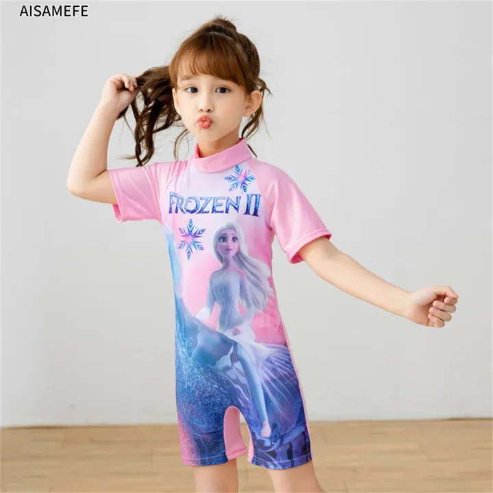 AISAMEFE 2021 New Kid Girl Swimwear Jumpsuit Cartoon Frozen Aisha ...