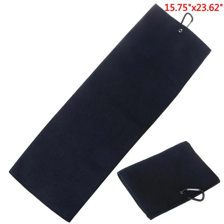 Graceful Trifold Microfiber Golf Towel 16" x 24" With Hook Cleans Clubs