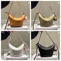 Loe1weˉWomens Bag Leather Hammock Bag Handbag Shoulder Messenger Dumpling Bag