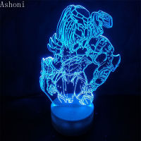 Predator Action Figure 3D Nightlight Visual Illusion LED Changing Anime Alien vs Wolf Predator Lighting Model Christmas Gift