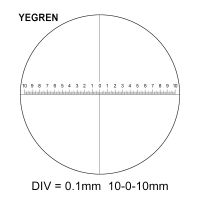 DIV 0.1 mm Eyepiece Micrometer for Stereo Microscope Reticle Vertical Line Horizontal Ruler 10-0-10 Diameter 24 mm 26 mm