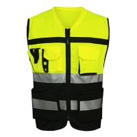 Safety Vest Reflective Visibility Pockets Construction Traffic Cycling Wear New