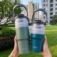 tyesos new coffee cup double-layer insulation and cold-keeping portable ice cup large-capacity stainless steel double drink car cup cup