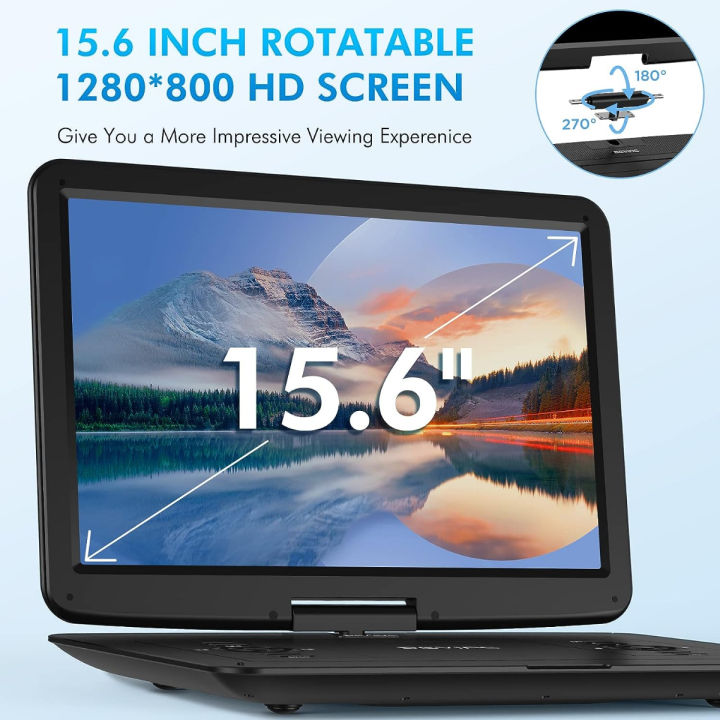 devinc-17-9-portable-dvd-player-with-15-6-hd-swivel-screen-support-multiple-dvd-cd-formats-usb-sd-card-sync-tv-6-hours-rechargeable-battery-car-charger-remote-control-region-free