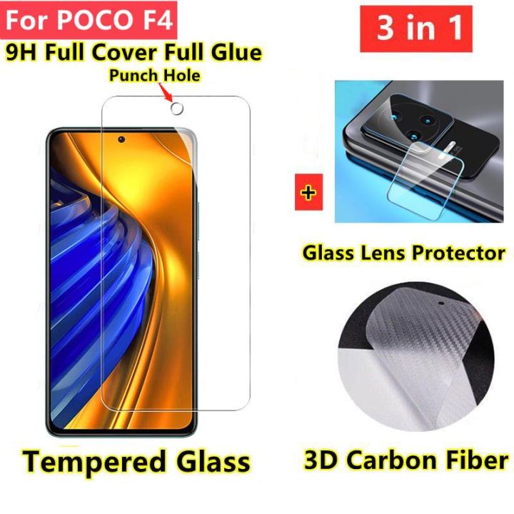 Poco F4 Tempered Glass Poco X5 Pro 5g Poco F3 X3 X4 Gt Pro Nfc Screen Protector 3in1 Full Cover 0562