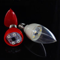 LED Energy Saving Lotus Bulb 0.5W E12 220V Red Candle Lamp Candlestick Small Screw Light Bulb 50pcs