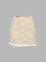 Cider กระโปรงลูกไม้ผู้หญิง กระโปรงแฟชั่นผญ มินิสเกิร์ต สไตล์เซ็กซี่Sheer Lace Split Mini Skirt