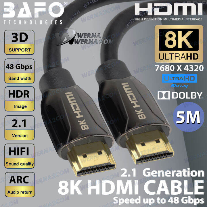 Bafo Kabel Hdmi Meter V K K Uhd Earc High Speed Cable Lazada