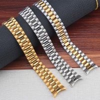 New 20mm Solid Stainless Steel Watchband For Rolex DATEJUST Silver Gold Watch Strap Wrist Bracelet Folding Clasp Logo On