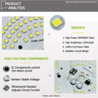 5ชิ้น AC 220โวลต์ LED PCB โคมไฟแผ่น100วัตต์150วัตต์200วัตต์100 พลังงานเต็ม Driverless 2835 Doide ที่มาแผงสำหรับโรงงานแสงแทนที่ DIY