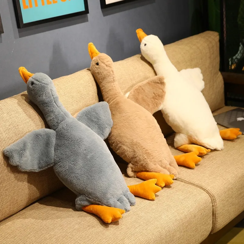 50-190cm Kawaii High Quality Giant Gray Brown Duck Plush Gifts