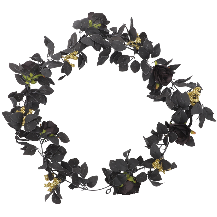 black-rose-vine-เลียนแบบแขวนประดับจี้ดอกไม้ผ้าไหมเครื่องประดับของใช้ในครัวเรือนตกแต่ง