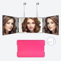 Makeup Mirror Trifold 360 Degree Hanging Mirror Full View Height Extend Bathroom Tri-fold Mirror Hairstyle Self Cut Shaving