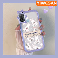 YIWESAN เคสสำหรับ OPPO A53 2020 4G A53s 4G A11s A32 A33 2020ลายการ์ตูนกระต่ายนำโชคสีสันสดใสเลนส์กล้องถ่ายรูปแบบนิ่มสัตว์ประหลาดน้อยน่ารักเคสซิลิโคนโปร่งใสกันกระแทกแบบใสง่ายเคสป้องกัน