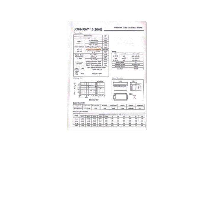 battery-200ah-deep-cycle-gel-johnray-แบตเตอรี่-200-แอมป์-เจล-สำหรับงานโซล่าเซลล์-เครื่องสำรองไฟ-อุปกรณ์สำรองไฟ